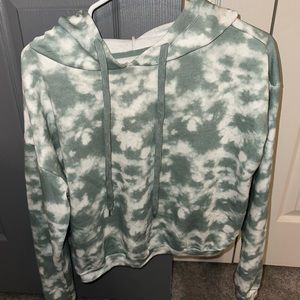 Pink Lily Tie-Dye Cropped Hoodie